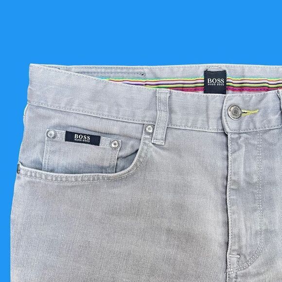 π Hugo Boss Maine Regular Fit Stretch Jeans Gray Size 31 π Sleek & Sharpβ - Picture 3 of 7